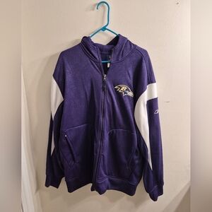 Baltimore Ravens  Purple and White Hoodie Zipper UP